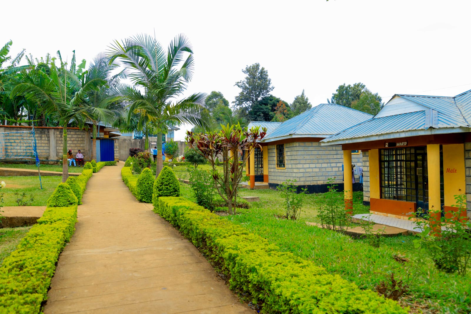 Male ward and landscaped grounds at Harmony Therapy Centre